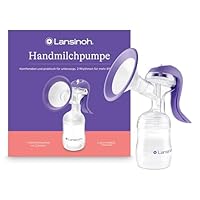 Lansinoh Handmilchpumpe - leichte und leise Milchpumpe für unterwegs - mit Easy-Express Griff für müheloses Pumpen - einstellbare 2-Rhythmen-Technologie