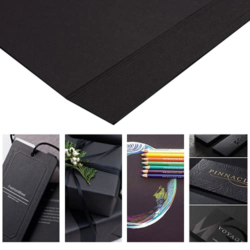 Black Cardstock - 12’’ x 12’’ 85lb Cover Card Stock Paper Perfect for Scrapbooking, Crafts, Business Cards 30 Sheets 230g UAP05BK image 1