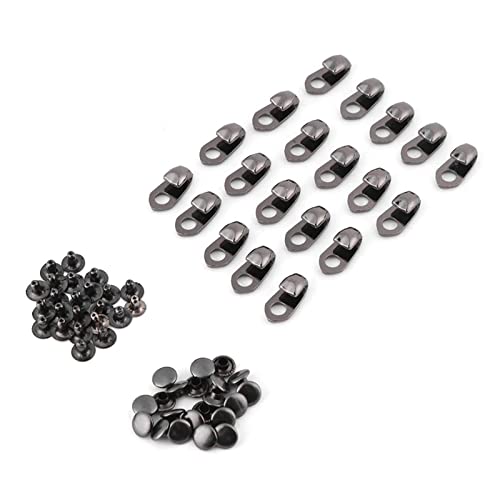 Zerone Shoe Lace Hooks,Boot Hooks Lace Fittings with Rivets for Repair/Camp/Hike/Climb Accessories Pack of 20