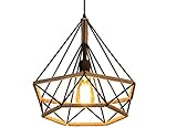 Lámpara Colgante Vintage de Metal, E27 (Bombilla No Incluida) Industriales Cuerda de Cáñamo Lámpara de Techo Colgante, Iluminación de Techo de Interior para Loft, Salón, Comedor, Café
