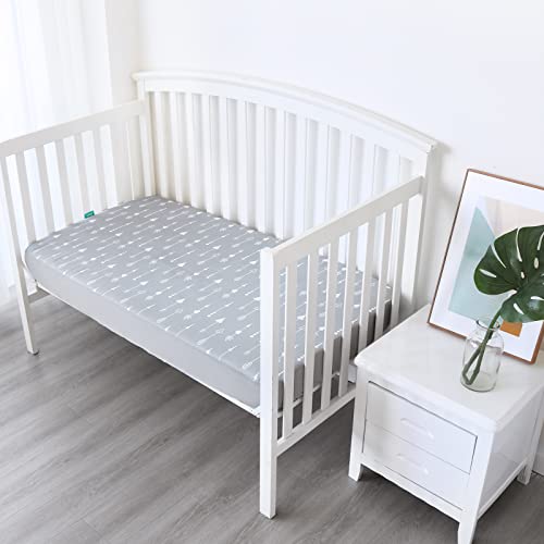 Crib Sheets for Boys and Girls Fitted 4 Pack - Breathable, Soft Microfiber Baby Sheets in Grey, Navy and White - Image 4