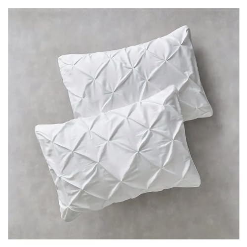 Edredón King de algodón premium Pintuck blanco Ropa de cama de lujo con relieve suave de 3 piezas 6