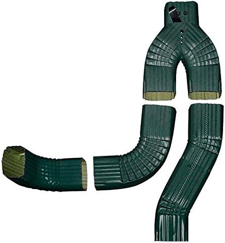 Aquabarrel Offset Downspout Diverter (Grecian Green, 3x4)