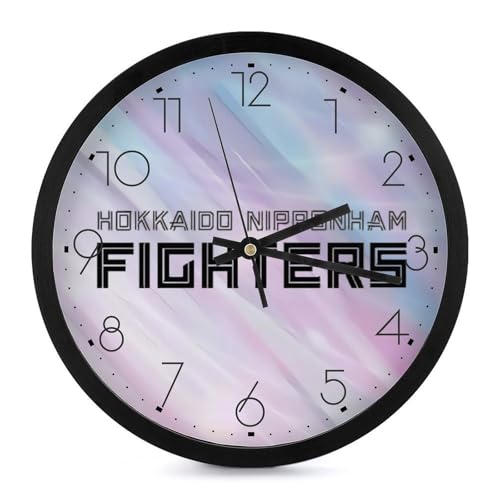 北海道日本ハムファイターズ(2) 掛け時計 壁掛け時計 円形 静音 電池式 アラビア数字 オフィス/寝室/リビング