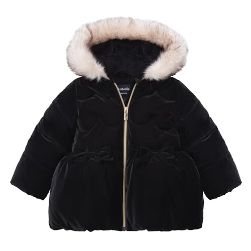 Rokka&Rolla Toddler Girls’ Fleece-Lined Luxe Bow Puffer Winter Coat3