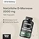 OnEnergy Natürliche D-Mannose 2000 mg - 180 Kapseln - Hohe Konzentration - Vegan - Ohne Allergene und GVO - Natürliche Quelle - Unterstützung für den Körper