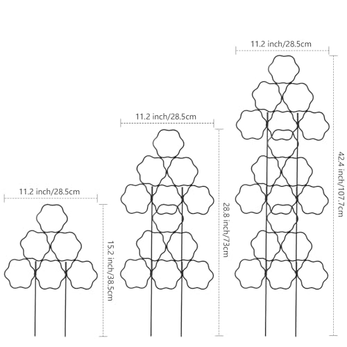 Image of ZOUTOG 9 Pack Trellis for Climbing Plants Outdoor 15 Inch,Rustproof Metal Garden Trellis for Potted Plants,Sturdy Houseplant Support Indoor Outdoor for Ivy Pothos Monstera Hoya Flower Vine (Flower)
