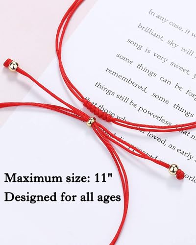 Shonyin 7 Knots Red String Bracelet Good Luck Protection Gift Kabbalah Thread Handmade String Bracelets for Women Men Family3