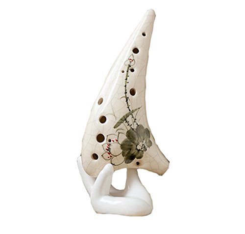 Elegant Chinese Style 12 Hole Ocarina Ceramic Alto C Legend of Zelda Flute Pottery Instrument