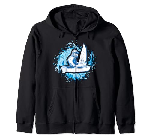 Optimist Barco de vela Bigfoot divertida camisola com capuz, Preto, Unissexo pequeno