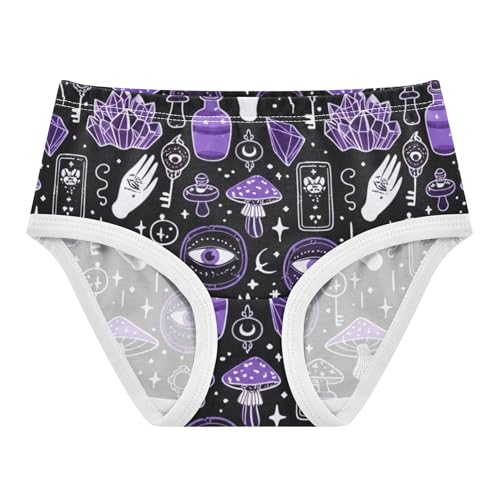 Toddlers Underwear Floral 2t Cotton Panties for Girl Aesthetic Briefs Underpants Purple Mushrooms Black