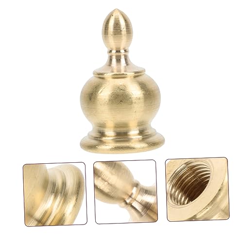 Image of Housoutil 3pcs Table Lamp Accessories Lamp Finial Cap Knob Lamp Shade Finial Lamp Shades Finials Caps Retro Lamp Finials Light Fixture Screws Floor Internal Teeth Copper Lamp Cover