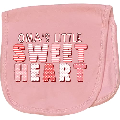 inktastic Oma's Little Sweet Heart Baby Burp Cloth Pink 45b3a