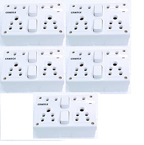 CANDLE 6 Ampere Unbreakable 2 Switch 4 Socket/Outlets Combined with Box with Indicator (White, 2+4) Pack of 5 (B09RCPDMFQ) Amazon Price History, Amazon Price Tracker