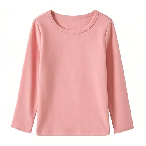Image of Niyage Toddler Soft Thick Crewneck Tee Tops Girls Comfort Basic Long Sleeve T-Shirt