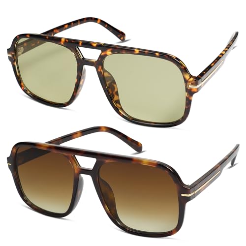 Retro Trendy Square Aviator Sunglasses Womens Mens 70s Classic Vintage Oversized Sun Glasses AR821734