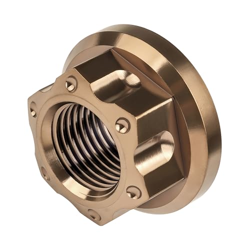 Image of Titanium M6 M8 M10 M12 M14 M16 Flange Bolt Nut Bicycle Motorcycle Rear Axle Car Modification Accessories Pack of 6 (M14 Pitch 1.5mm, Bronze)
