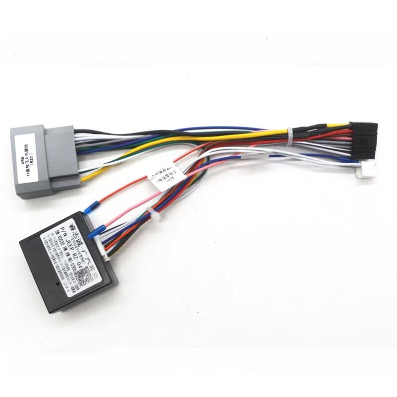 Car Radio Stereo for Audio 16PIN Power Wire Harness Cable Adapter with Canbus for Jeep Wrangler JK 2008–2018 Compass MK49 2010-2016 - (Color Name: Cable and canbus)