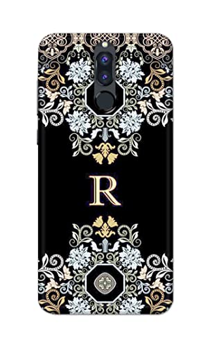 Image of PRINTFIDAA Name II Initial II Letter Floral Pattern Alphabet R Printed Designer Hard Back Case Cover for Huawei Mate 10 Lite /Huawei Nova 2i / Huawei Honor 9i -(SF) MVN1007