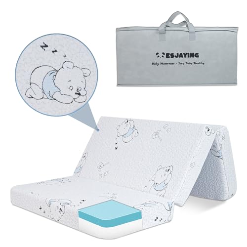 Image of ESJAYING Pack and Play Mattress Pad, 38x26 Baby Mattress for Pack N Play, Gel Memory Foam Pack N Play Mattresses with Soft Washable Cover for Baby Toddler, Portable & Breathable