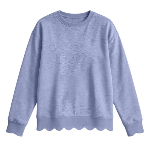 Womens Crewneck Sweatshirt Loose Fit Lightweight Pullover Shirts - image 3