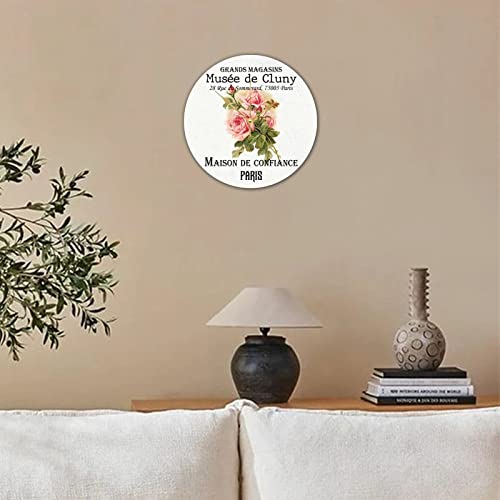 Horloge murale vintage bois 38cm salon cuisine sans bruit - 4