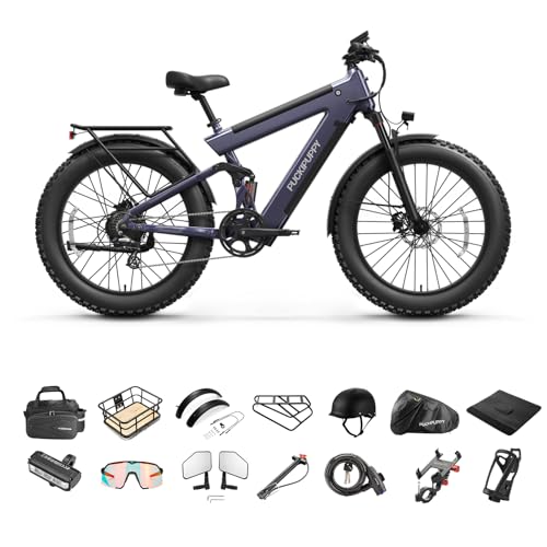 PUCKIPUPPY Electric Bike 1350W 28MPH, 48V 30Ah Battery 130 Miles