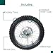 AlveyTech Complete Front Wheel Assembly - Durable Wire Spoke Wheel with knobby Tire/Tube, 60 mm Disc Brake Rotor with 60012RS Bearings & Axle, Replacement Bike Parts for Razor MX500/MX650 Dirt Rocket