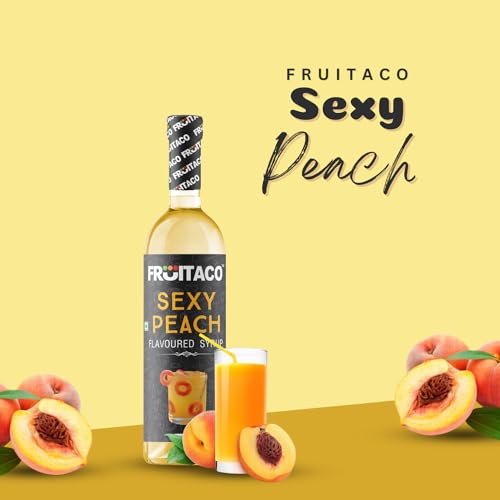 Image of Fruitaco Peach Syrup: Perfect Mixer For Enhancing Mocktails & Cocktails, Drinks, And Mojitos At Parties, Conveniently Packaged In A, Liquid - 750 Ml Bottle For All Your Mixing Needs | Non-Alcoholic