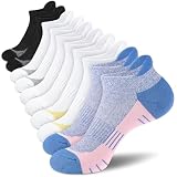 cuangya Ankle Socks Women Athletic No Show Compression Socks Running Hiking Cushioned 5-Pairs