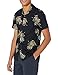 28 Palms Men's Standard-Fit 100% Cotton Tropical Hawaiian Shirt, Black Pineapple, Medium