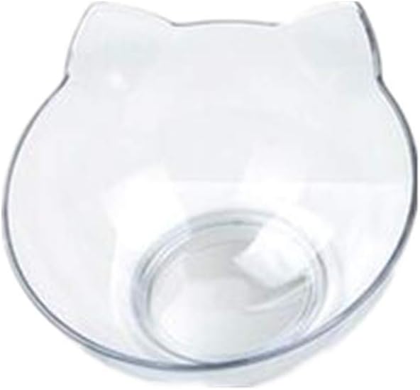 Aqueous Cat Elevated Bowl,Pet Feeding Bowl | Raised The Bottom for Cats and Small Dogs ，Cute Cat Face Double Bowl (Accessory)