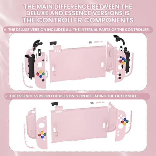 eXtremeRate DIY Replacement Shell Buttons for Nintendo Switch 2, Custom Console Rear Back Plate + Faceplate with Decorative Strips Direction Keys for Joycon 2 - Essence Version - Cherry Blossoms Pink by eXtremeRate - Image 6