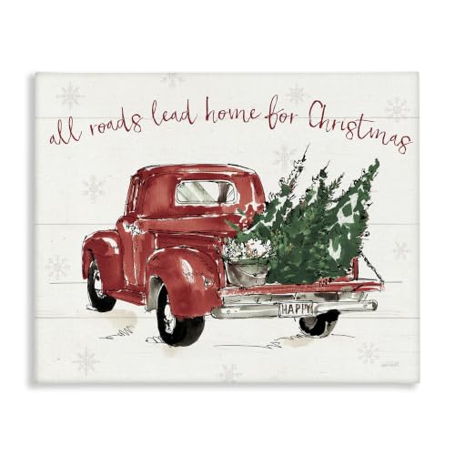 Stupell Industries Christmas Red Truck, 16 x 20 Inch Canvas Wall Art