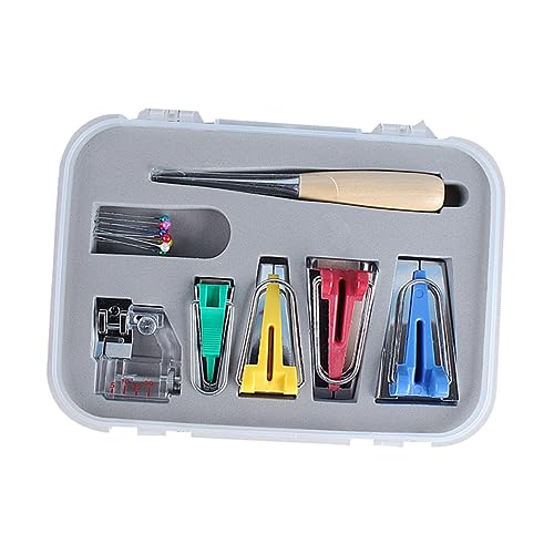 HOODANCOS All-in-one Sewing Machine Tool Kit Bias Tape Maker Binder Foot Set Quilting Tools Electric Sewing Machine Accessories Diy