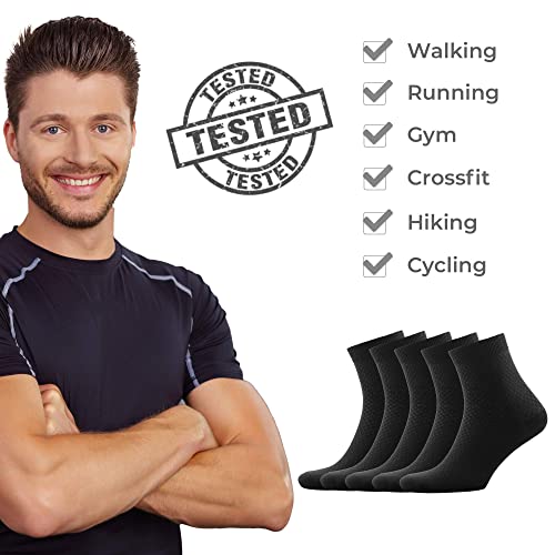 Nudus Men’s Bamboo Quarter Socks, 5-Pair Gift Box, Super Breathable, Soft, Thin And Non Slip #TOP3