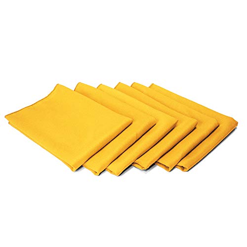 Tablelinensforless 17X17 Inch Polyester Cloth Napkins, Set Of 6 (Dark Lemon) #TOP2