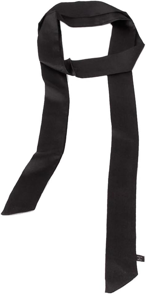Ribbon Scarf for Women Handbag Wrap Handle Satin Belt Sash Necktie Neck Scarf PSSD01 (Black)