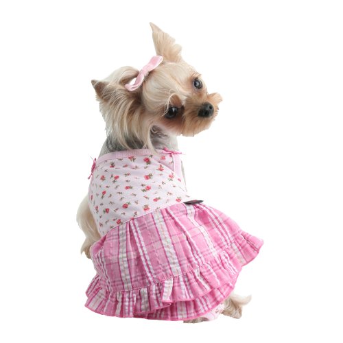 Puppia Connie One-Piece Dress, Pink, Large #TOP3