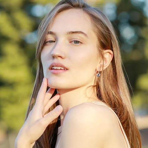 925 Sterling Silver Heart Dangle Earrings for Women Silver Dangle Leverback Earrings Hypoallergenic Love Heart Dangle Drop Earrings for Jewelry Gifts2