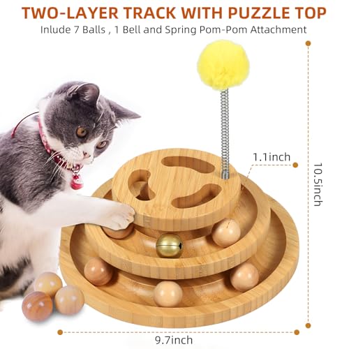 DoogCat Cat Ball Track with Puzzle Top, 3-Level Cat Ball Tower by DoogCat - Image 2