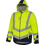 warnschutzhose damen schräg verlaufende Reflexstreifen um die Sichtbarkeit zu verbessern, Reflexmaterial vorne, hinten, Schulter und Ärmel
