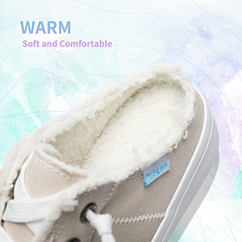 Image of Obtaom Women Canvas Mules Memory Foam Clipper Fashion Sneakers Comfortable Slip-On Mule Backless Holiday Shoes