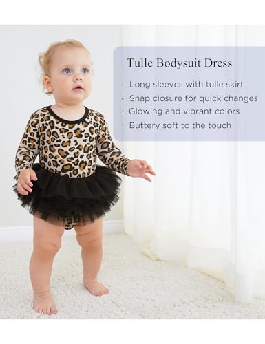 Baby Girl Romper Dress Bamboo Viscose Long Sleeve Infant Tulle Tutu Dresses2