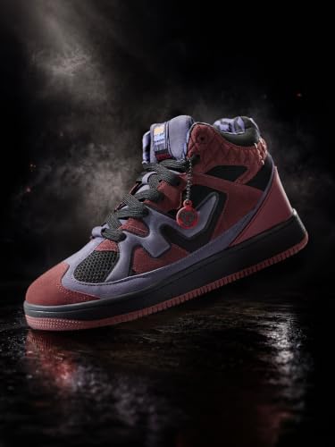 Image of The Souled Store Naruto Shippuden: Sasuke Men and Boys Purple PU Upper Lace Up High Top Sneakers