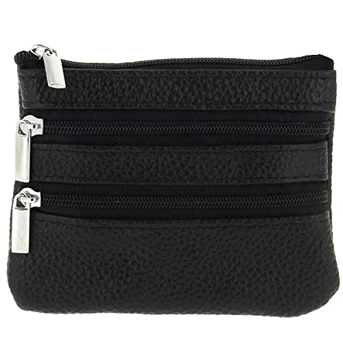KARL LOVEN Porte Monnaie Homme en Cuir Slim Noir Léger Carte Bancaire Monnaie Billet Porte-clefs