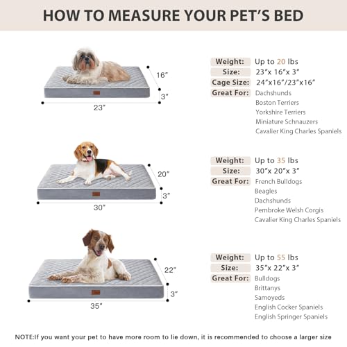 Image of WNPETHOME Orthopedic Dog Bed for Large Dogs - Extra Large Waterproof With Removable Washable Cover & Anti-Slip Bottom, Egg Crate Foam Pet Mat, Multi-Needle Quilting XL Crate Bed