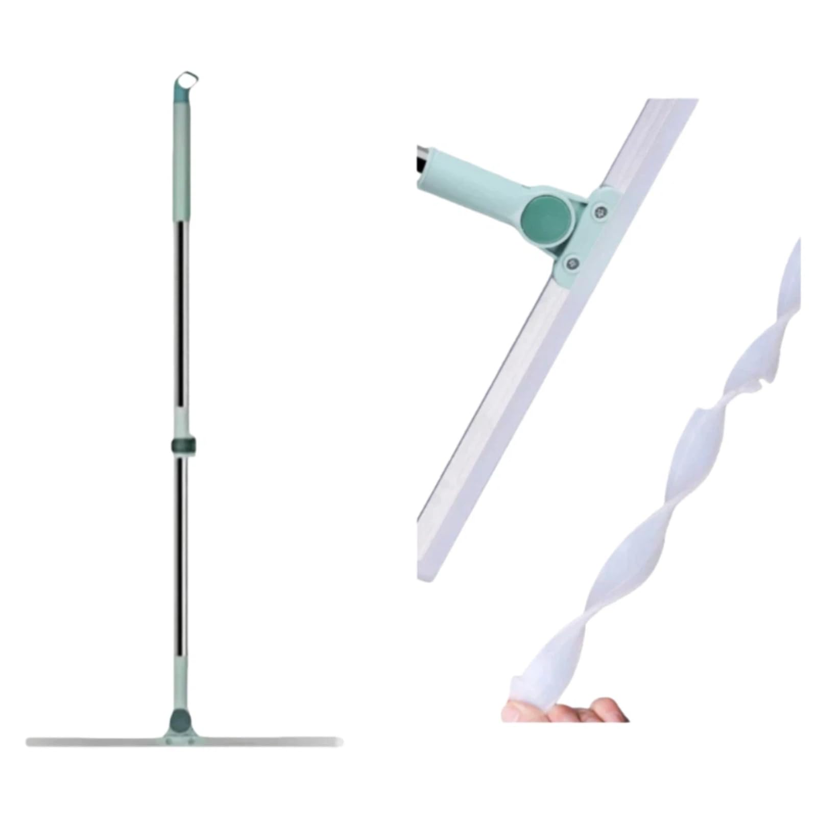 ZGHGHCDRH Floor Squeegee,127cm Extra Long Handle & 35/ 50cm Silicone Blade (Replacement Rubber Strip) Hair-Resistant，Wetroom Floor Scraper Mop,for Shower, Bathroom, Garage, Patio, Tile, Vinyl Floors