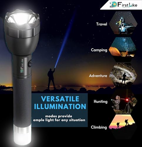 Image of 50W+30W Dual 2 in1 Power Full Led Rechargeable Long Range Torch Upto 1 Km Flashlight (Tube)