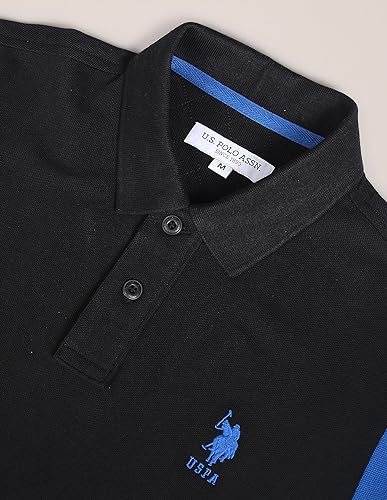 Image of U.S. Polo ASSN. Solid Slim Fit Polo T Shirts for Men - 100% Cotton, Half Sleeves Mens Tshirt